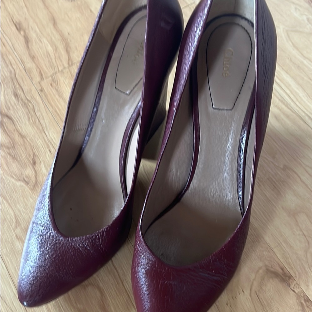 Chloe Red Heels with Elegant Pump Design